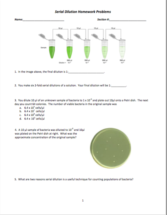 serial dilution sources of error in measurements