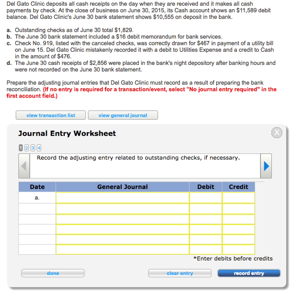 worksheet At The Clinic Worksheet Answers solved del gato clinic deposits all cash receipts on the the