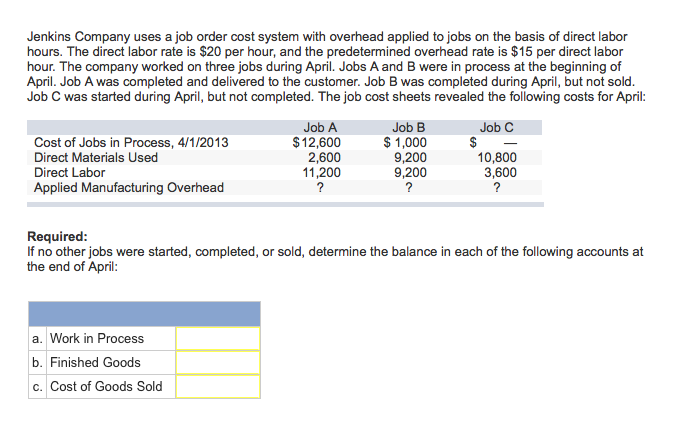 hogle company job ordering costing Prepare journal entries to record costs in a job-order costing system apply overhead hogle company is a manufacturing firm that uses job-order costing. hogle company job ordering costing Prepare journal entries to record costs in a job-order costing system apply overhead hogle company is a manufacturing firm that uses job-order costing.