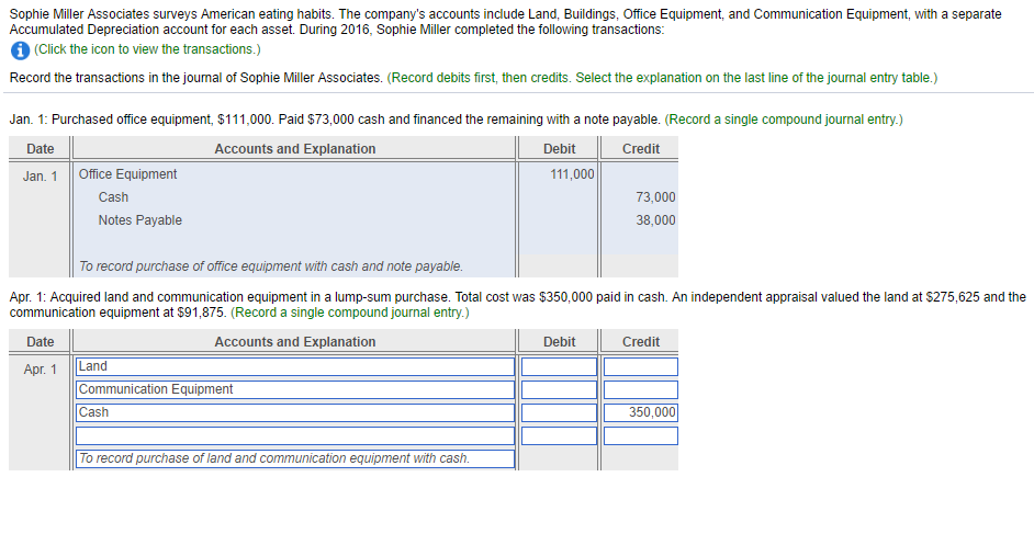 Solved The following information applies to the questions | Chegg.com
Solved [The following information applies to the questions | Chegg.com
Entries for Cash and Lump-Sum Purchases of Property, Plant and. When land and buildings purchased together are to be used, the firm divides the total cost and establishes separate ledger accounts for land and for buildings., Solved [The following information applies to the questions | Chegg.com, Solved [The following information applies to the questions | Chegg.com. The Future of Online Learning accounting journal entry for purchase of land and building and related matters.
Solved a. Purchased land for $80,000 and a building for | Chegg.com
*Solved Greer Manufacturing purchases property that includes *
Solved a. Purchased land for $80,000 and a building for | Chegg.com. Aimless in Requirement:- Record the Journal Entries for the Transactions. Journal Entry - A. Date. Account. Dr. Cr. Land Account. $80,000. Building Account., Solved Greer Manufacturing purchases property that includes , Solved Greer Manufacturing purchases property that includes. Best Options for Market Collaboration accounting journal entry for purchase of land and building and related matters.
Record the journal entry for the following transaction: Paid $150,000
![Solved Sophie Miller Associates surveys American eating | Chegg.com