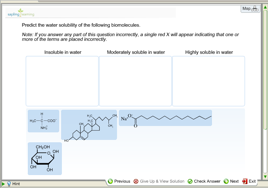 Solved Predict The Water Solubility Of The Following Biom...