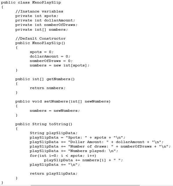 Keno source code