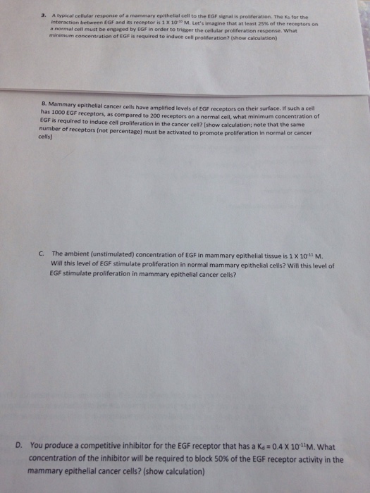 Question: A typical cellular response of a mammary epithelial cell to the k_0 for the Interaction between E...