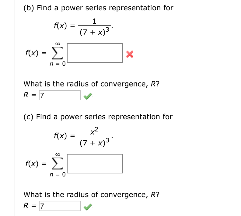 Solved: Find A Power Series Representation For F(x) = 1/(7... | Chegg.com