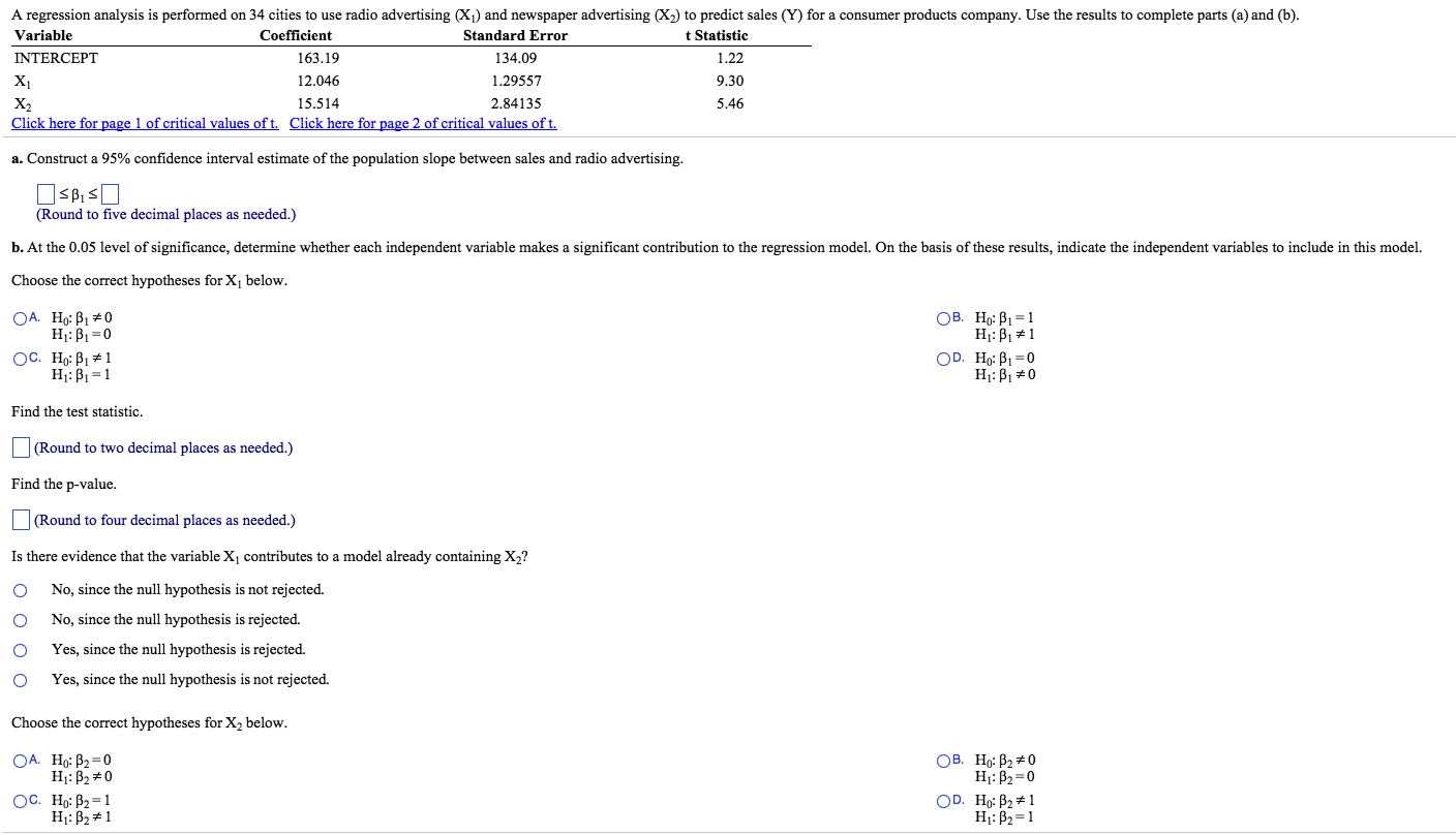 Regression homework help
