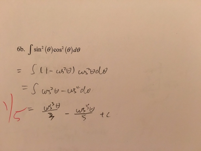 integration of sin cos theta