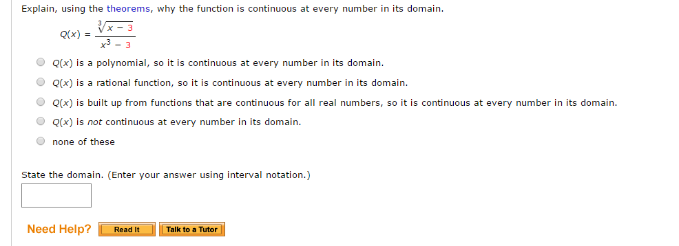 Solved Explain, using the theorems, why the function is | Chegg.com