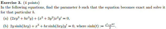 Solved: In The Following Equations, Find The Parameter B S... | Chegg.com