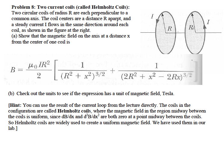 Helmholtz Coils Magnetic Field Calculation