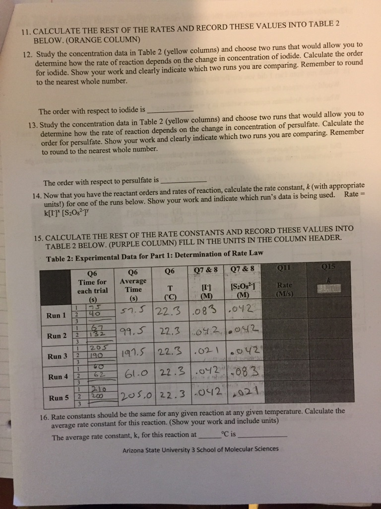 rate of reaction pogil answers chemistry