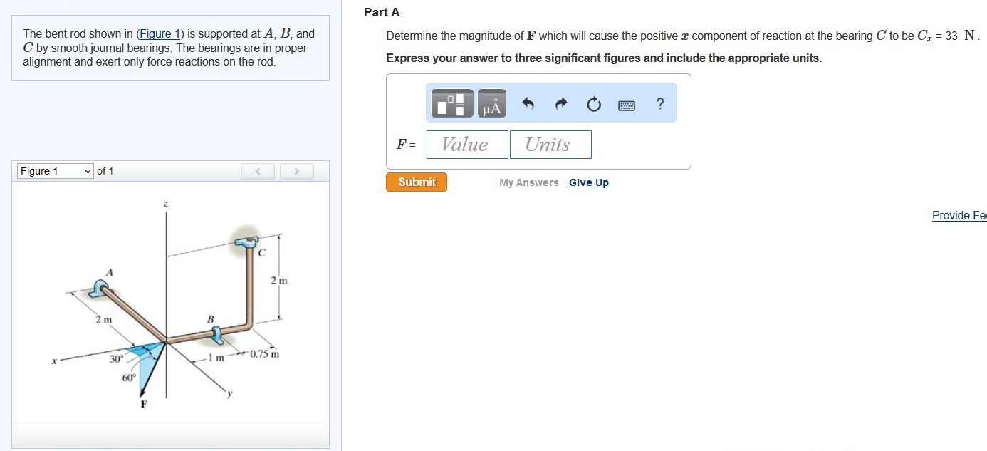 Solved: The Bent Rod Shown In (figure 1) Is Supported At A 