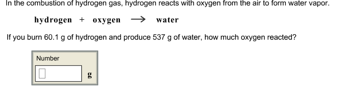 Solved In the combustion of hydrogen gas, hydrogen reacts | Chegg.com