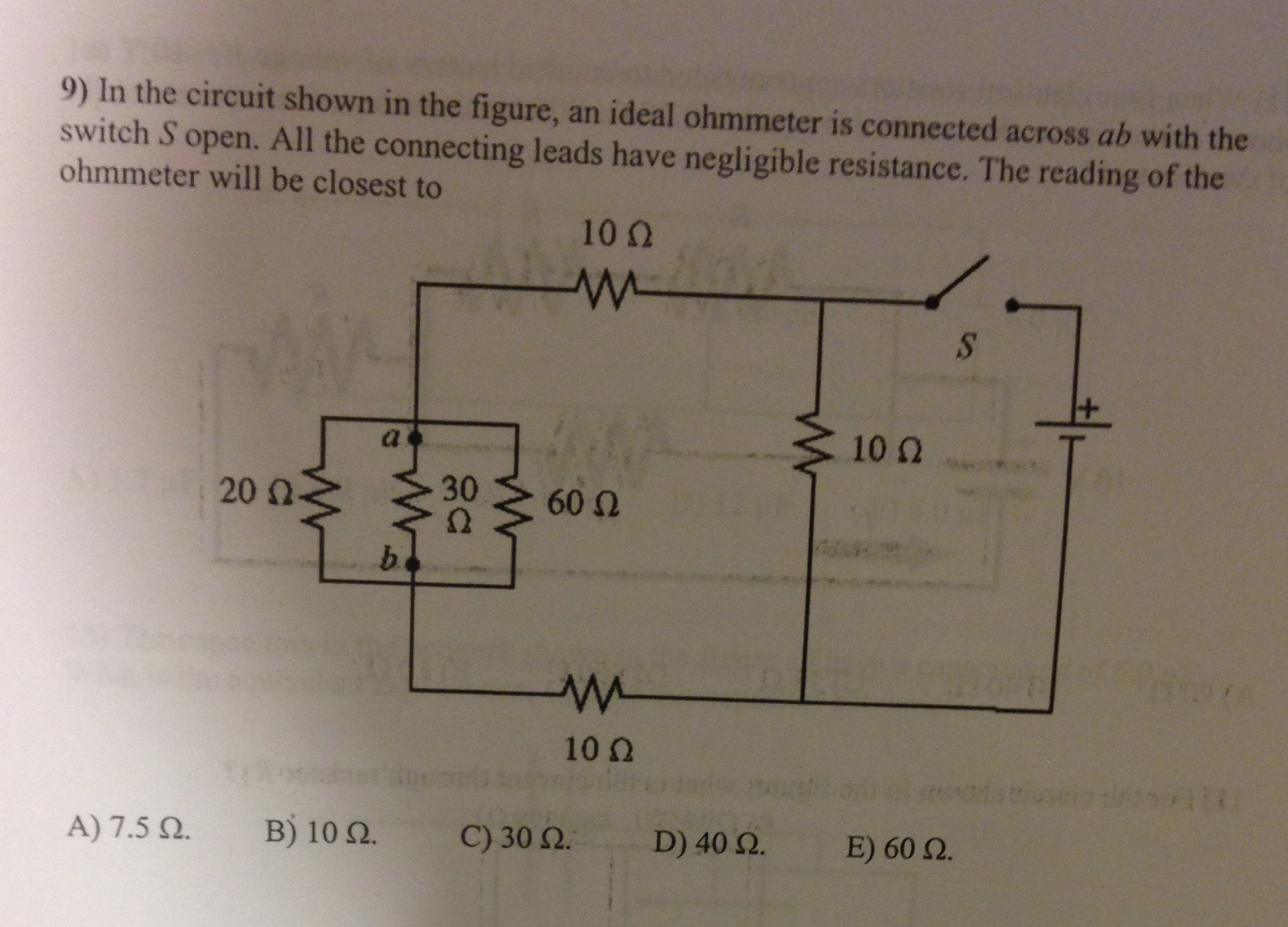 Solved In The Circuit Shown In The Figure, An Ideal Ohmme...