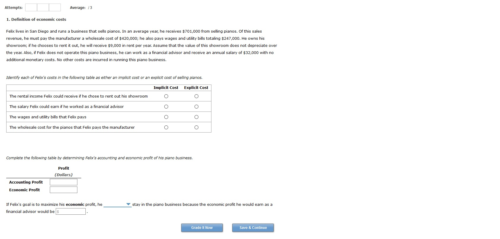 Solved 1. Definition of economic costs Also for the question | Chegg.com