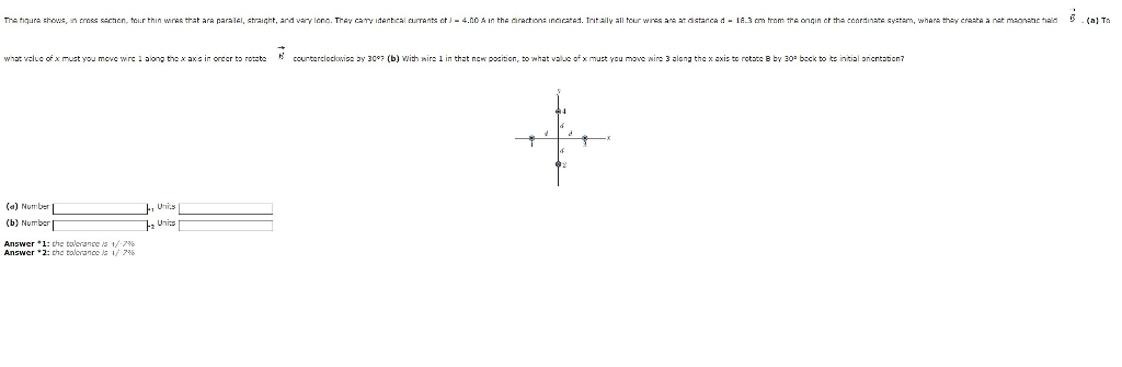 Question: The figure shows, in crosssection, four thin wires that are parallel, straight, and verylong. T...