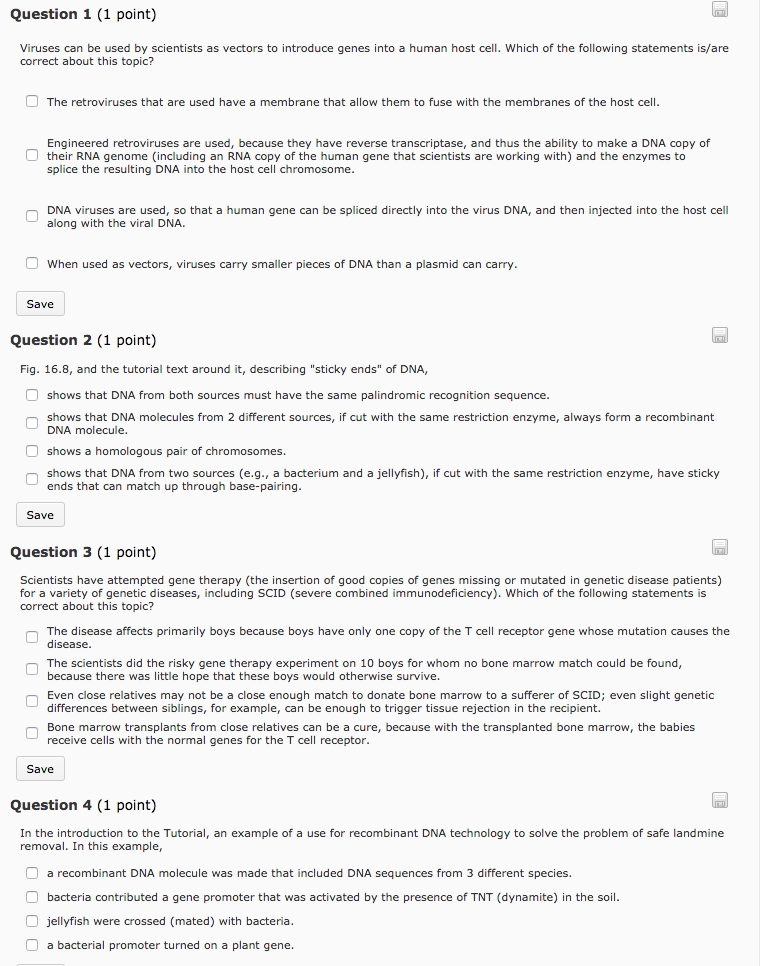 Question: Viruses can be used by scientists as vectors to introduce genes into a human host cell. Which of ...