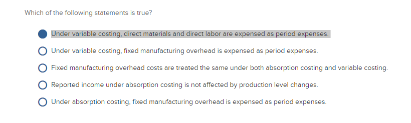 Solved Which of the following statements is true? Under | Chegg.com
