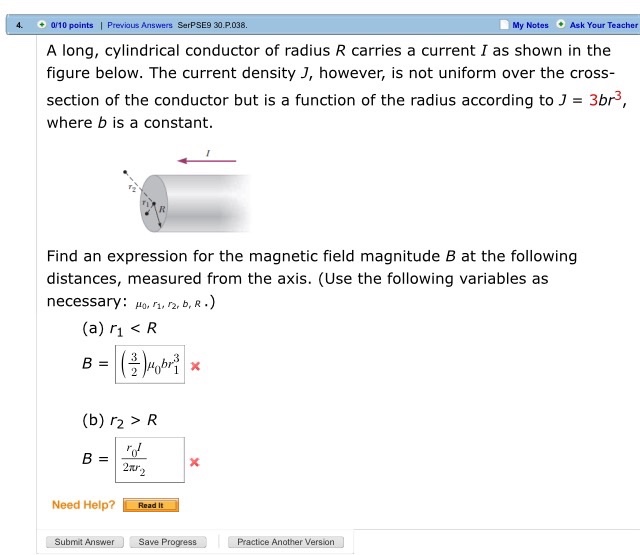 Solved A Long, Cylindrical Conductor Of Radius R Carries