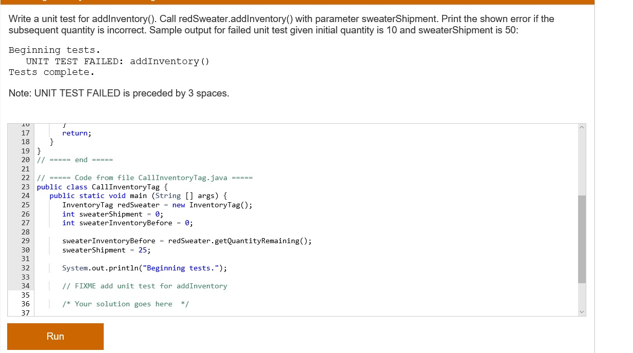 Solved JAVA PROGRAMING Write A Unit Test For AddInventor...