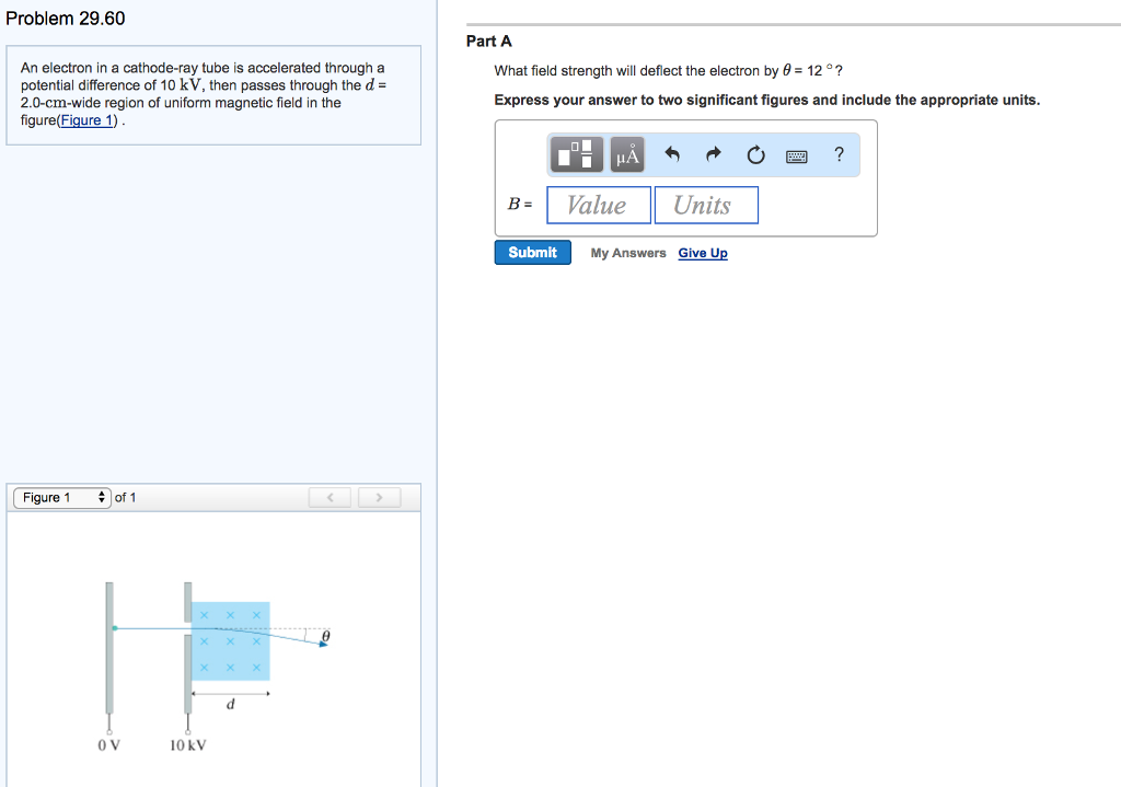 Question: Problem 29.60 Part A An electron in a cathode-ray tube is accelerated through a potential differe...