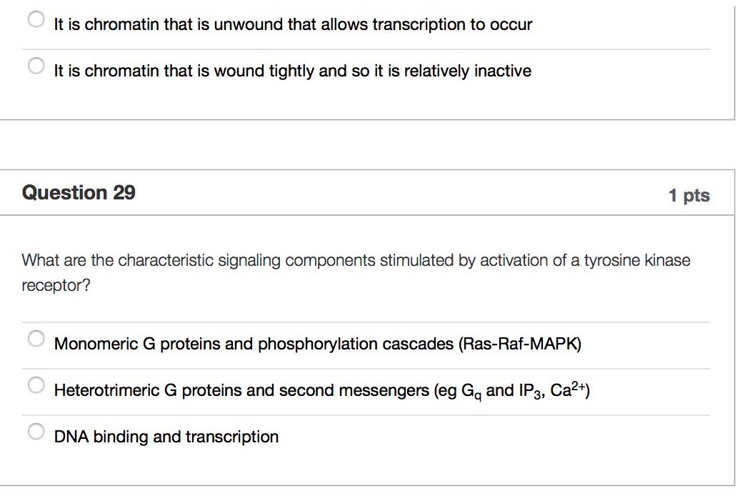 Question: Question 18 1 pts Which cytoskeletal structure(s) are anchored to MTOCs? Microtubules and microfi...