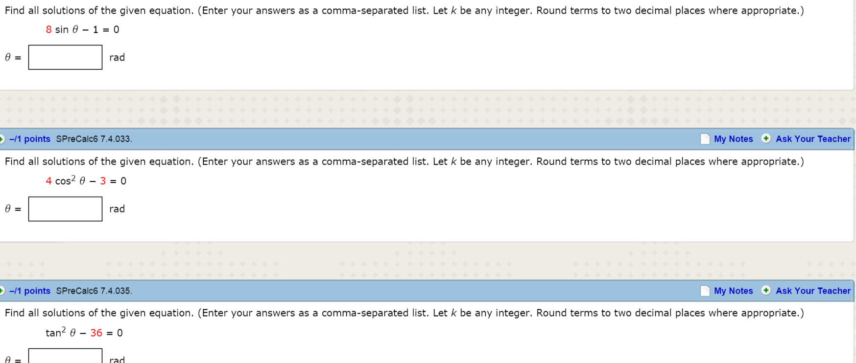 Solved Solve The Given Equation Enter Your Answers As A Chegg