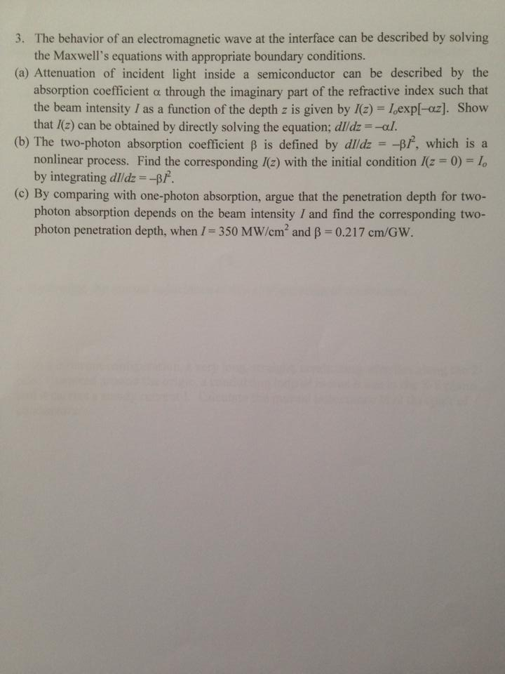 Maxwell's equations homework help
