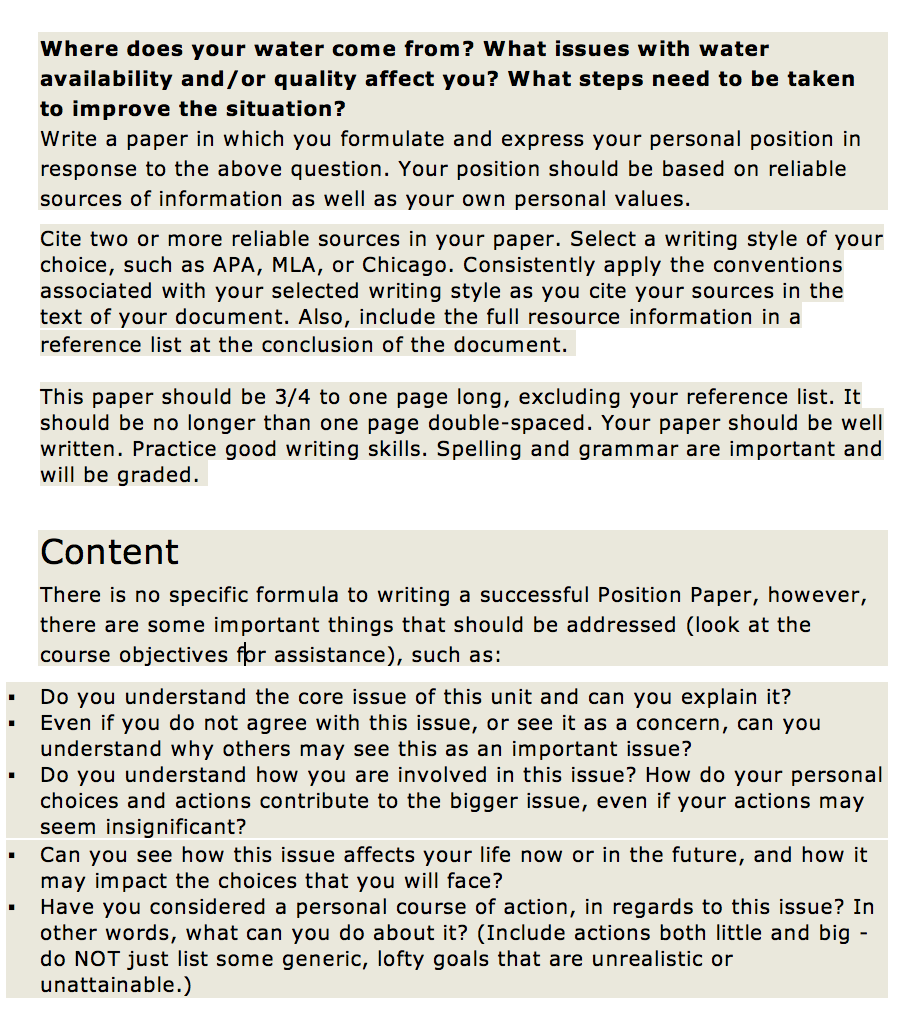 Where does your water come from? What issues with | Chegg.com