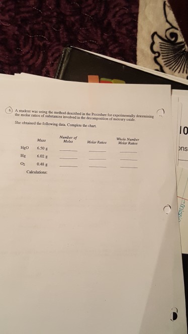 Question: 6) A stodent was using the method descnibed in the Procedure for experimentally delermining the m...