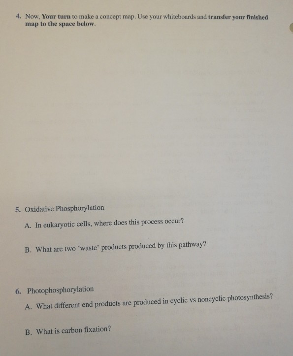 Question: PART 2: CONCEPT MAP-ATP PRODUCTION What is a concept map? A concept map is a visual schematic of ...