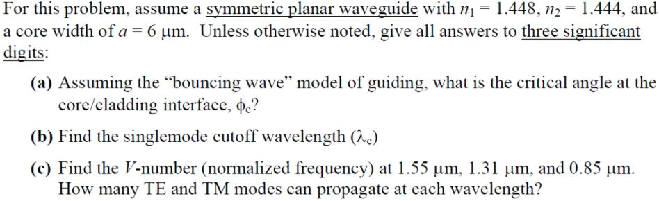 Te and tm modes homework help