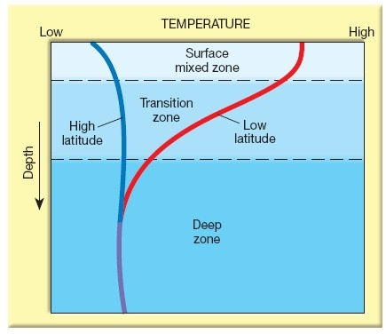 Solved: · 9. Compare The Patterns Of The Thermocline And H... | Chegg.com