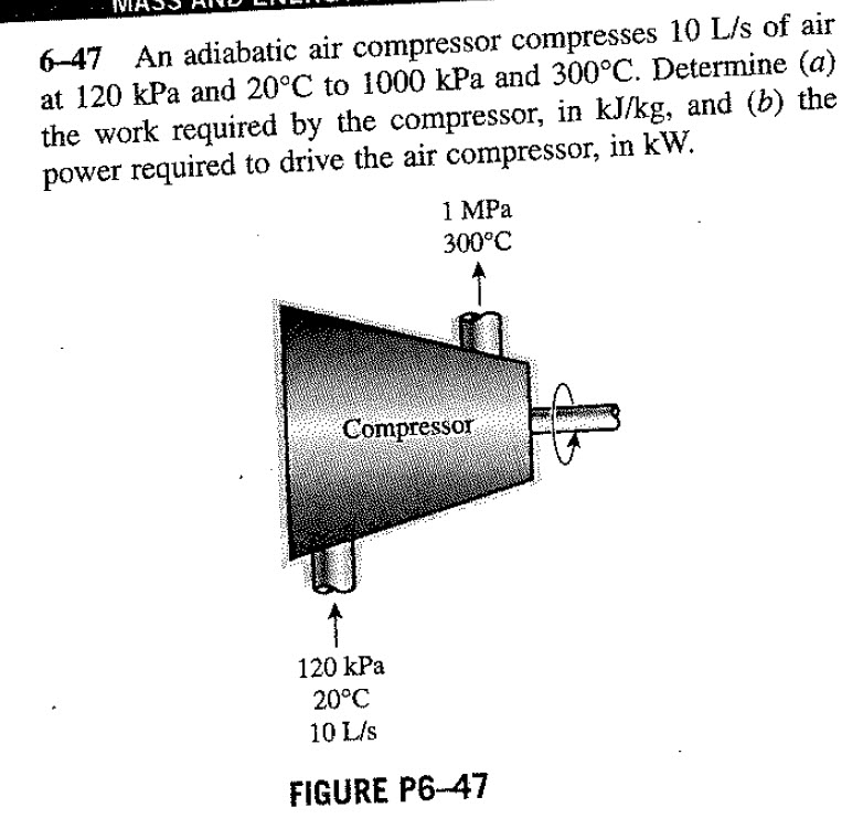 Solved An Adiabatic Air Compressor Compresses 10 L/s Of A...