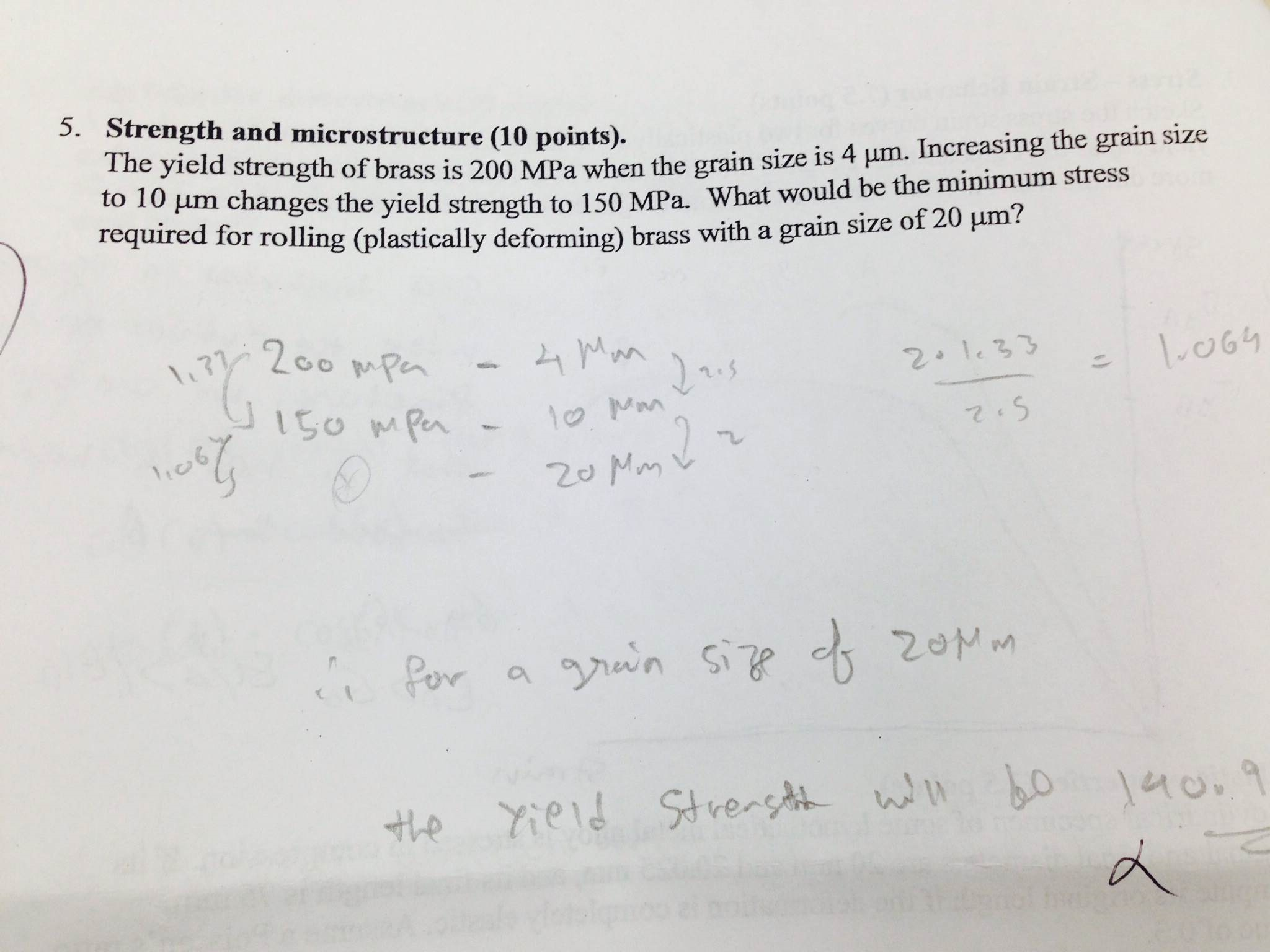 Solved The Yield Strength Of Brass Is 200 MPa When The Gr...
