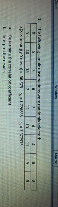 Question: The following sample observations were randomly selected:  Determine the correlation coefficient ...