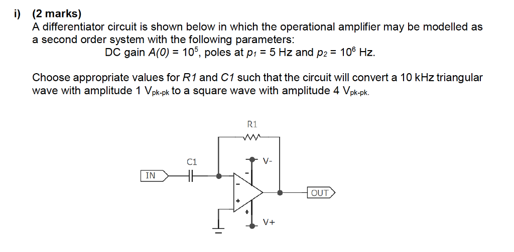 square to triangle wave converter circuit