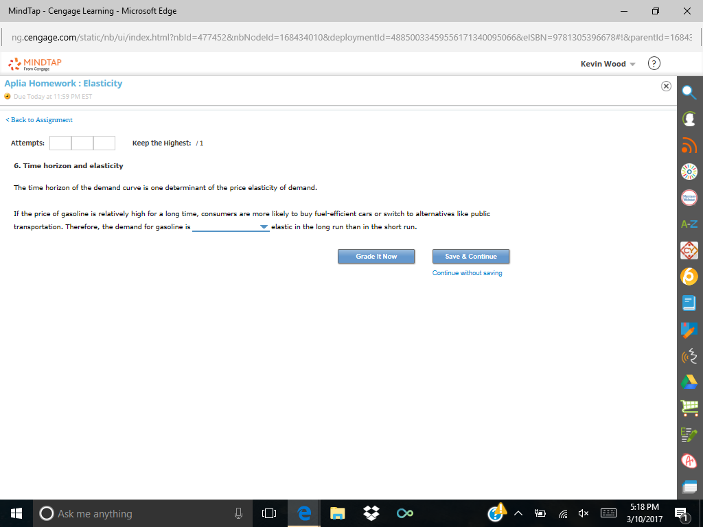 The Time Horizon Of The Demand Curve Is One Determ