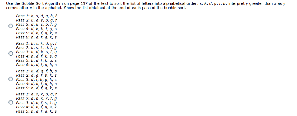 Solved Use the Bubble Sort Algorithm on page 197 of the text 