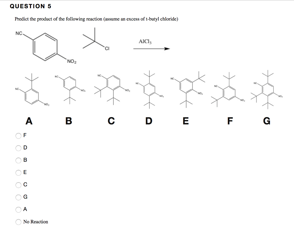 Question: 4 pointsSave Answer QUESTION 1 Predict the major product of the following reaction CH3CI (xs) AIC...