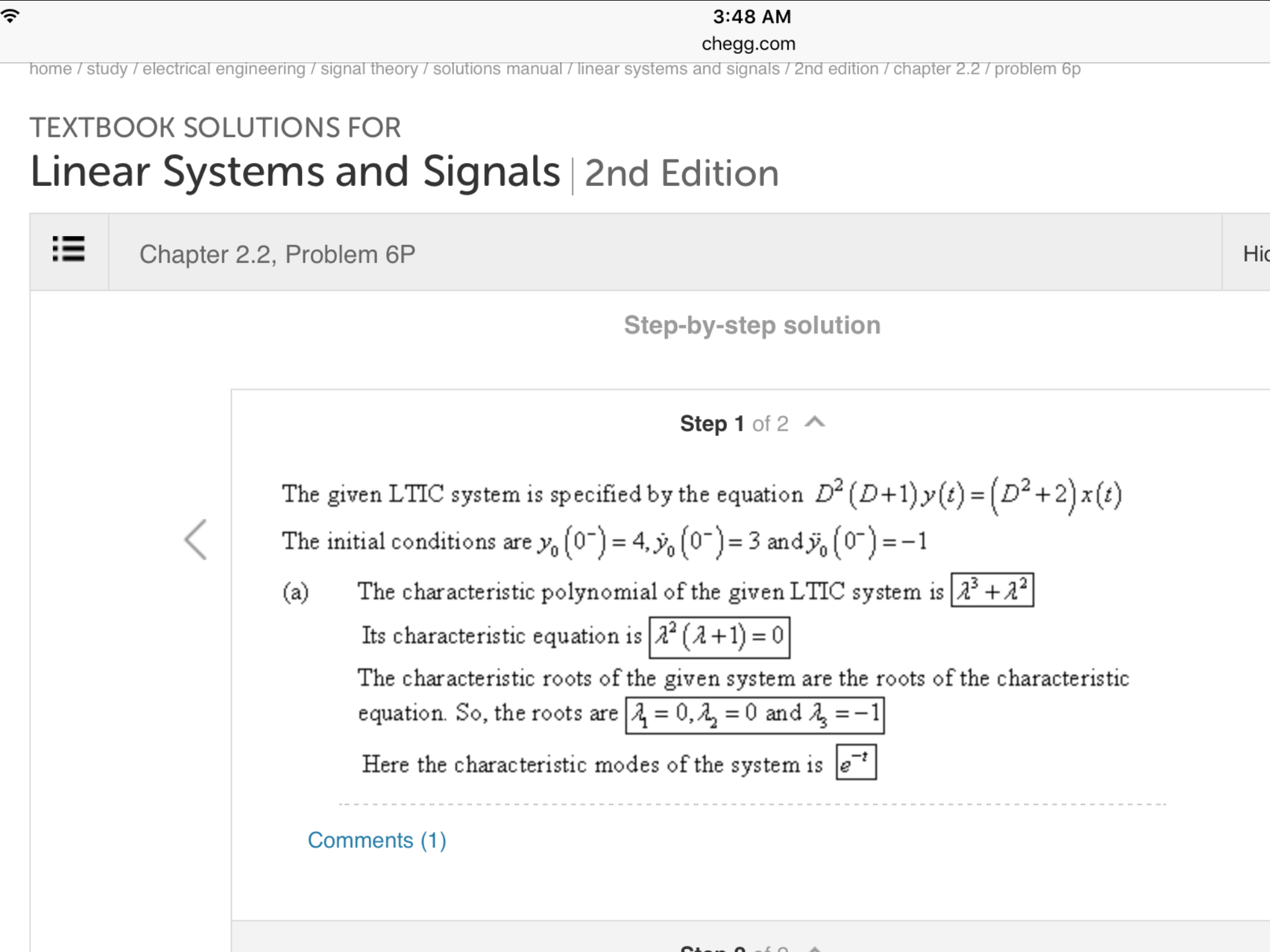 Solutions Manual for Linear Systems and Signals