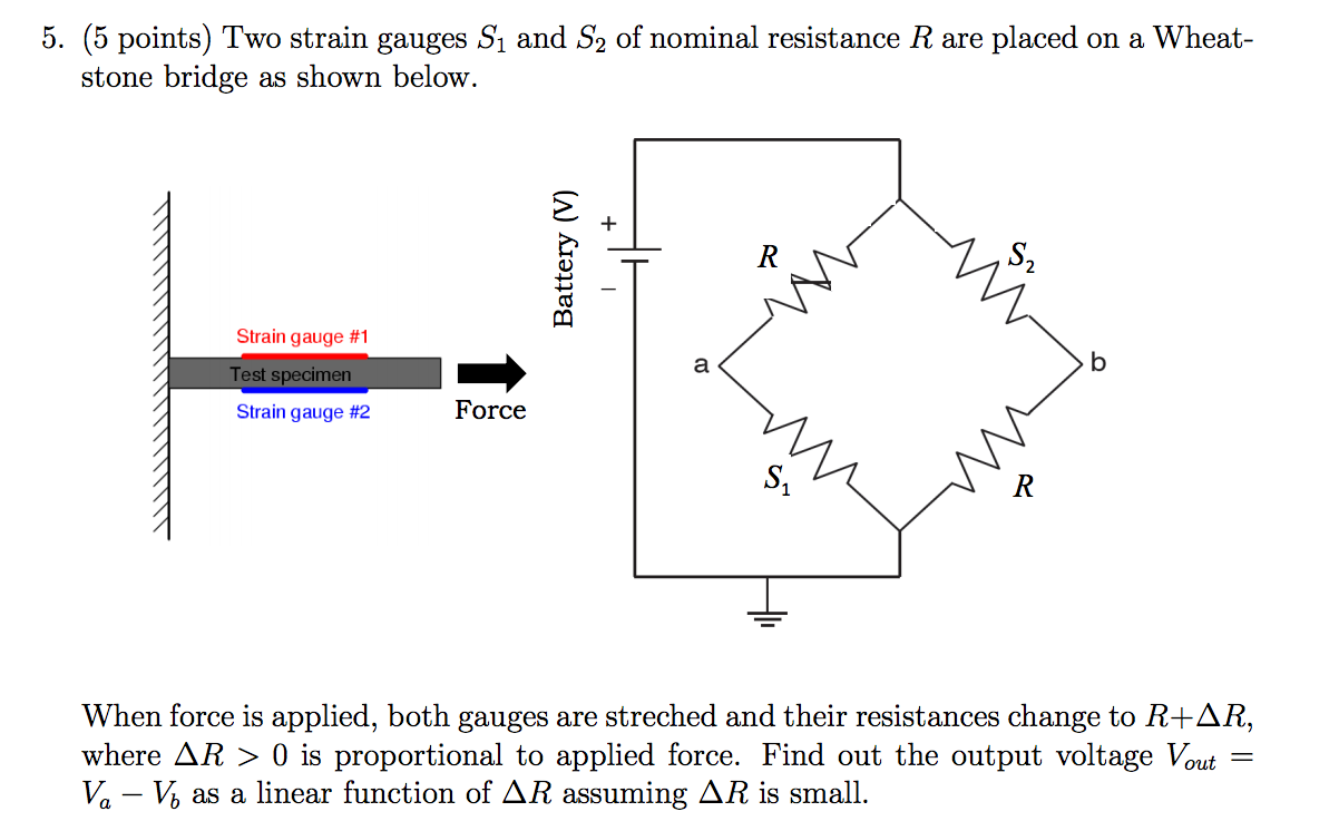 Solved: 5. (5 Points) Two Strain Gauges S1 And S2 Of Nomin... | Chegg.com