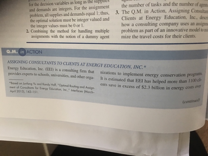 Question: 432 Chapter 10 Distribution and Network Models a.M. in ACTION OPTIMIZING FREIGHT CAR ASSIGNMENTS ...