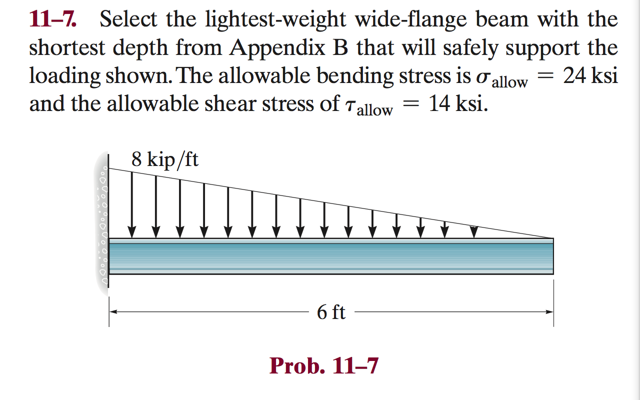 Solved Select The Lightestweight Wideflange Beam With T...