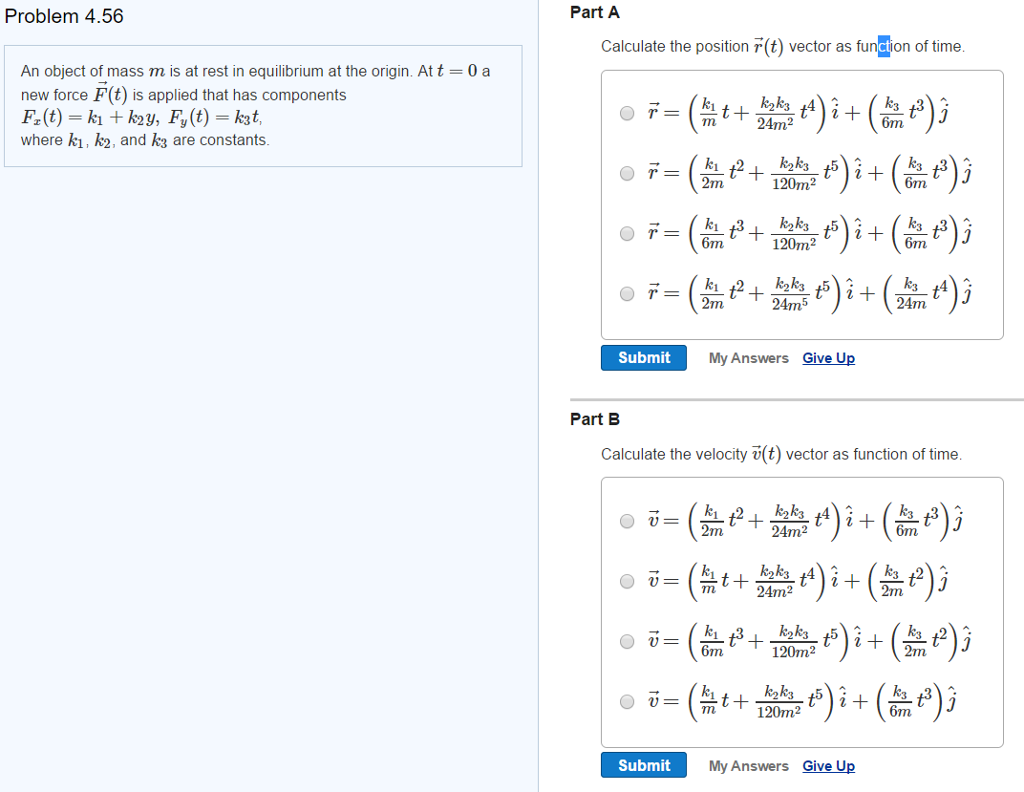Solved An object of mass m is at rest in equilibrium at the 