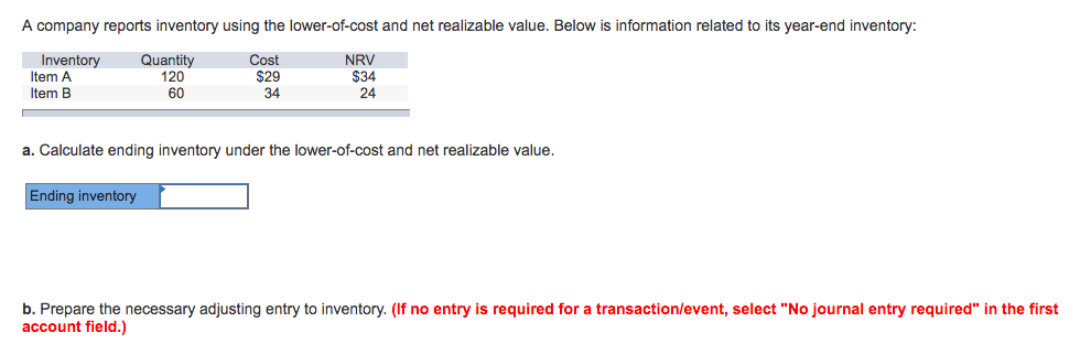 Solved A company reports inventory using the lower-of-cost | Chegg.com