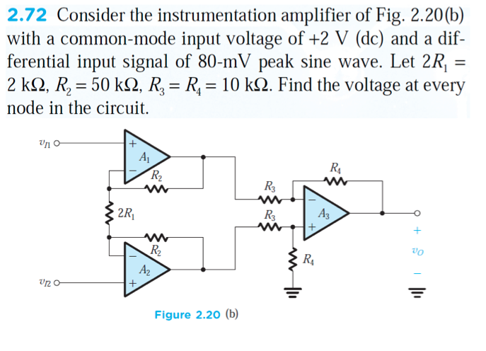 Solved: Consider The Instrumentation Amplifier Of Fig. 2.2... | Chegg.com