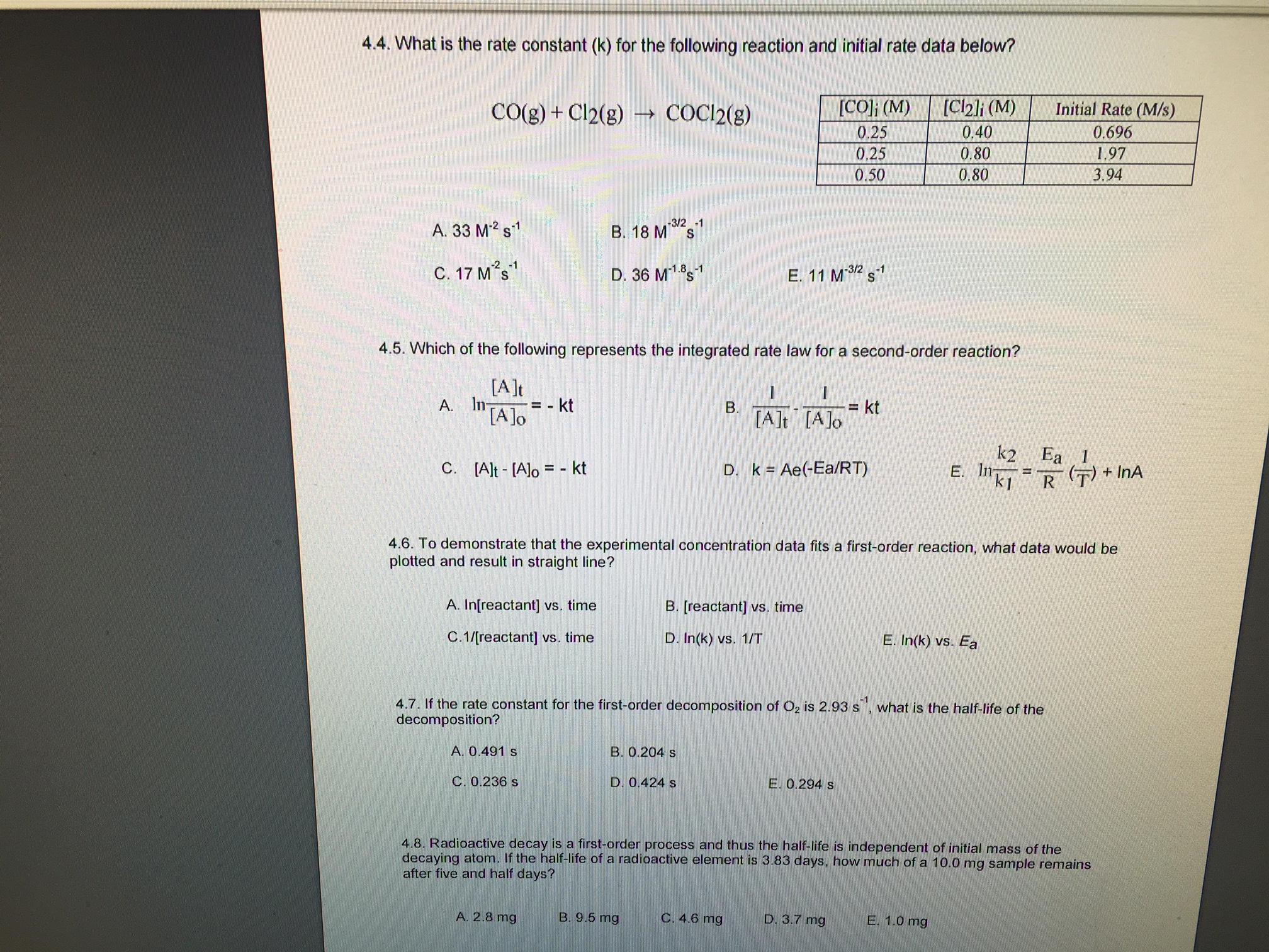 solved-what-is-the-rate-constant-k-for-the-following-re-chegg