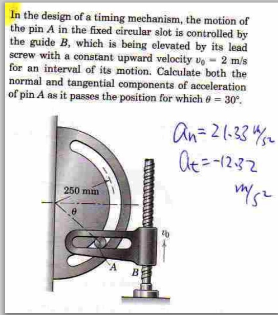 Solved In The Design Of A Timing Mechanism, The Motion Of...