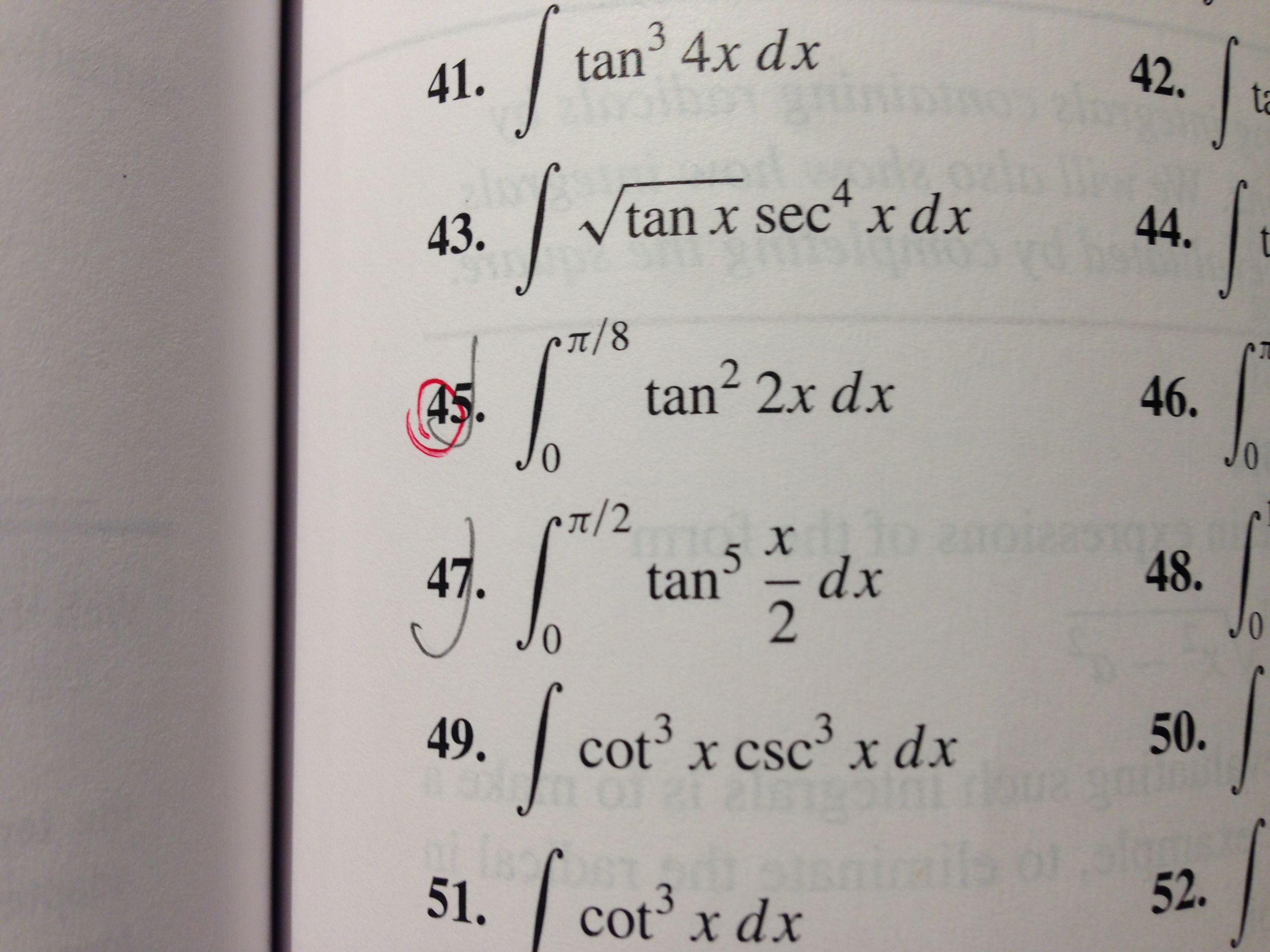 integral of tan^5(2 x) sec^2(2x)dx