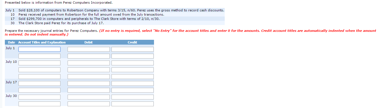 Solved Presented below is information from Perez Computers | Chegg.com